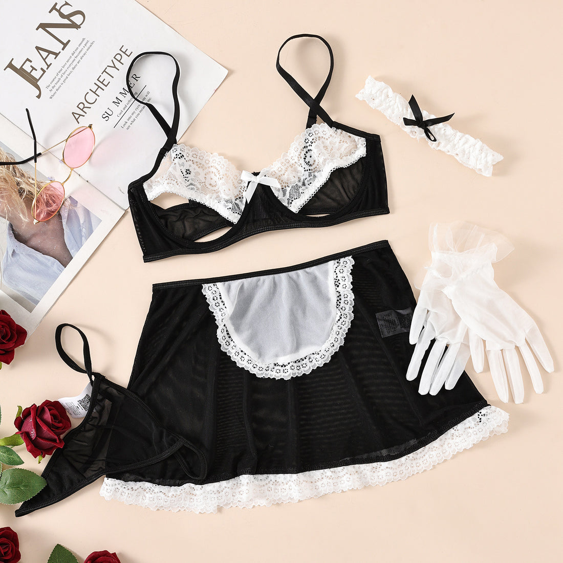 Aurora Maid Lingerie Set Black